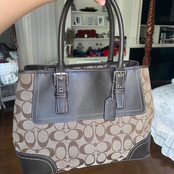 vintage y2k/early 2000s brown Coach logo handbag - Picture 1 of 4